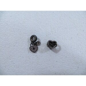 Lot of 2 Sterling Silver 925 Charm Bracelet Charms Lock Heart Dangle Infinity‎